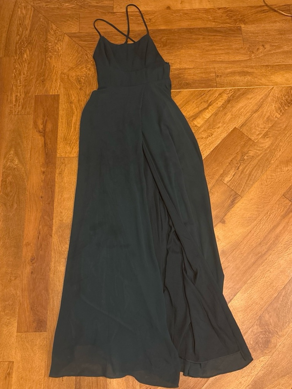 Hunter green Spaghetti-Strap Maxi Dress